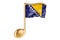 Musical note with Bosnian flag. Music in Bosnia and Herzegovina, concept. 3D rendering
