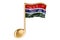 Musical note with Gambia flag. Music in Gambia, concept. 3D rendering