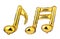 musical note of golden foil balloons