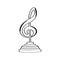 Musical note golden trophy icon