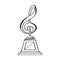 Musical note golden trophy icon