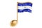 Musical note with Nicaraguan flag. Music in Nicaragua, concept. 3D rendering