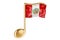 Musical note with Peruvian flag. Music in Peru, concept. 3D rendering