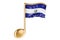 Musical note with Salvadoran flag. Music in El Salvador, concept. 3D rendering