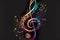 Musical note staff treble clef notes musician concept, abstract background