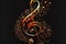 Musical note staff treble clef notes musician concept, abstract background