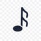 Musical Note transparent icon. Musical Note symbol design from M