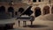 Musical piano instrument of old elegance on majestic stage ,generative AI