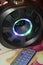 Musical portable speaker with remote control, bass buffer LED color music