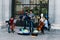 Musical quartet playing at the entrance of Opera Palace in Madri