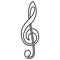 Musical sign treble clef vector calligraphy treble clef