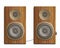 Musical speakers, wooden orange with two speakers each