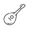 Musical strings instrument icon. Mandolin isolated on transparent background.