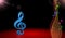 Musical symbol,clef,spring song background,3D illustration