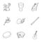 Musical tools icons set, outline style