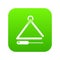 Musical triangle icon green vector