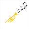 Musical trumpet icon on a white background