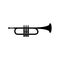 Musical trumpet icon. Wind musical instrument