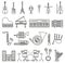 Musicial instruments icons. Vector isolated outline illustrations