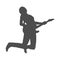 Musician with a guitar. Vector silhouette for creative and thematic design