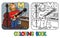 Musician or guitarist coloring book. Alphabet M