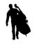 Musician holding the big cello vector illustration