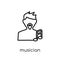 Musician icon. Trendy modern flat linear vector Musician icon on