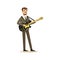 Musician man wearing a classic suit playing guitar vector Illustration