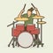 Musician playing Drum, Drummer music vector