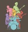 Musician playing music together, Music band graphic vector