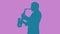 Musician Playing Saxophone Colorful Silhouette