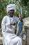 A musician plays an Egyptian guitar for tourists at Philae in Egypt.