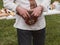 Musician plying mbira ethnic musical instrument. Lamellophone, Plucked Idiophone. Folk music festival Lviv, Ukraine