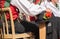 Musician in typical costume during an autumn local celebration i