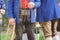 Musician in typical costume during an autumn local celebration in Val Isarco  South Tyrol