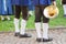 Musician in typical costume during an autumn local celebration in Val Isarco  South Tyrol