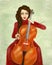 Musician. Woman playing the cello. Portrait of cellist.