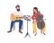 Musicians band semi flat color vector characters