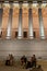 Musicians and columns of Palais de Justice in Lyon