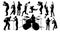 Musicians Guitarist Signer Drummer Silhouettes