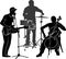 musicians performance vector silhouette on a white background