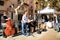 Musicians playing at the local ecological market in Elche