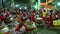 Musicians playing on their drums during the Tet Lunar New Year celebrations in Vietnam