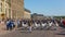 Musicians of Royal Military Band marching in streets of Stockholm