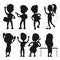 Musicians vector silhouettes isolated on white background