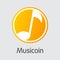 Musicoin Cryptographic Currency - Vector Icon.