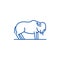 Musk ox line icon concept. Musk ox flat  vector symbol, sign, outline illustration.