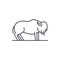 Musk ox line icon concept. Musk ox vector linear illustration, symbol, sign