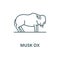 Musk ox vector line icon, linear concept, outline sign, symbol
