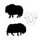 Musk-ox vector silhouettes